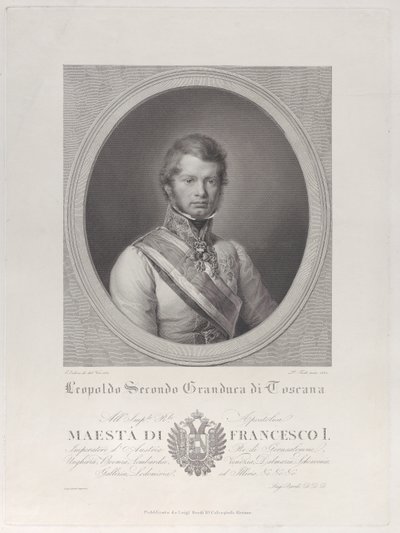 Oválný portrét Leopolda II., velkovévody toskánského, 1833., 1833. od Paolo Toschi