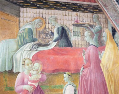 Narození Panny Marie, z kaple Nanebevzetí Panny Marie, 1440 od Paolo Uccello
