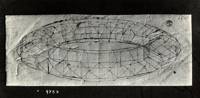 Studie „mazzocchio“ (polstrovaná rolovaná základna kapuce) (pero a inkoust na papíře) od Paolo Uccello