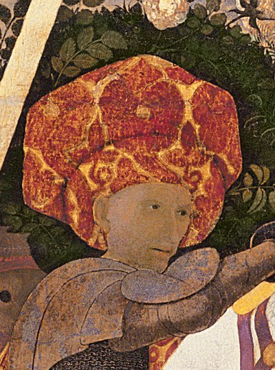 Bitva u San Romana, detail hlavy Niccolo da Tolentino r. 1435 vůdce florentských žoldáků, kolem 1450-60 tempera na panelu detail 30690 od Paolo Uccello