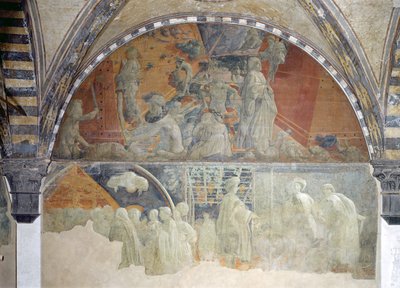 Potopa a pokles vod (horní část) Luneta Oběť a opilost Noemova (dolní část) (podrobnosti viz 123196) od Paolo Uccello