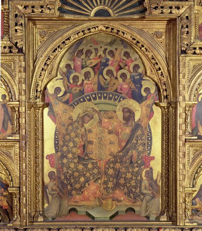 Detail polyptychu korunovace Panny Marie od Paolo Veneziano