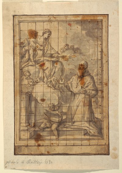 Kresba, Panna s dítětem ve slávě, asi 1600-1700 od Paolo de Mattheis