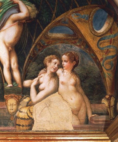 Pár nymf, z mýtu o Dianě a Actaeon od Parmigianino