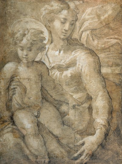 Jungfrau mit dem Kind auf ihrem Schoß von Parmigianino 