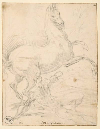 Obrácení svatého Pavla (recto) od Parmigianino