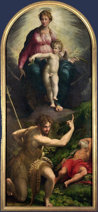 Madona s dítětem se svatým Janem a svatým Jeronýmem od Parmigianino