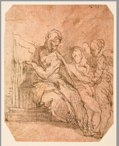 Svatá Cecílie (vpravo) od Parmigianino