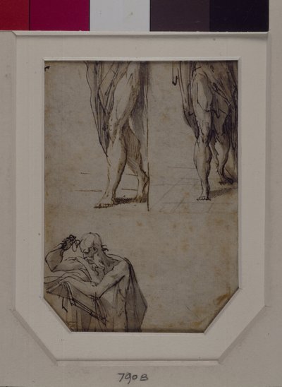 Studie mužů (pero, inkoust a mytí na papíře) od Parmigianino