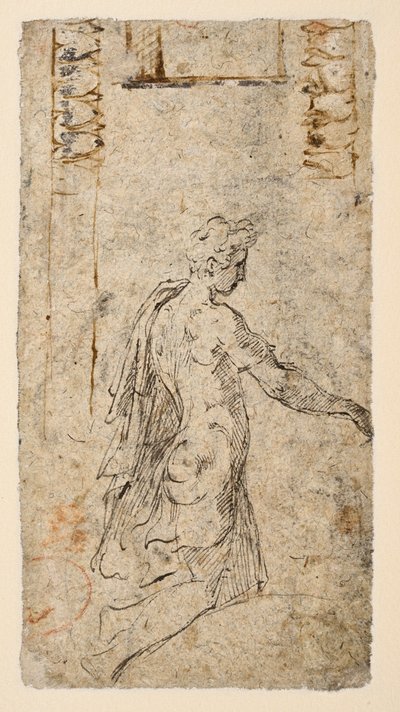 Studie klečícího mladého muže (verso) od Parmigianino