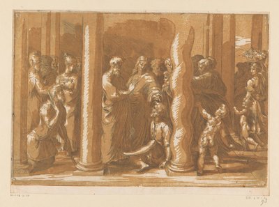 Svatí Petr a Jan uzdravují ochrnutého od Parmigianino (attributed to)