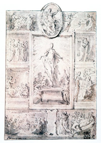 Kompoziční skica, c1513-1540 od Parmigianino