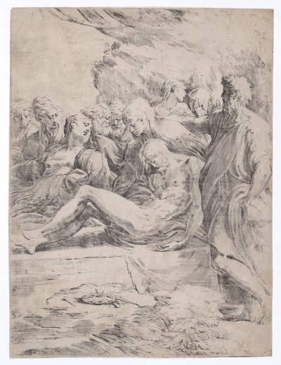Entombment Facing Left, 1529-1530., 1529-1530. od Parmigianino