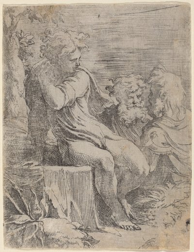 Chlapec a dva staříci od Parmigianino