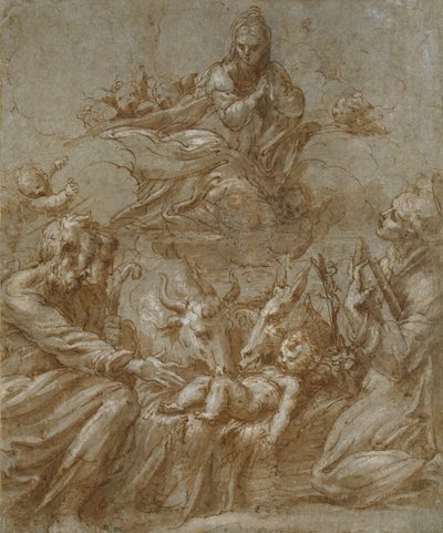Narození Krista, c1520 od Parmigianino
