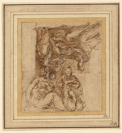Dvě studie pro svatou rodinu od Parmigianino