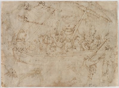 Navicella recto Dvě kresby lodí verso, c. 10. léta 14. století. od Parri Spinelli