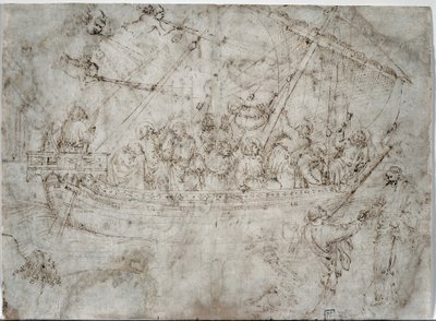 Dvě kresby lodí verso, 1410s. od Parri Spinelli