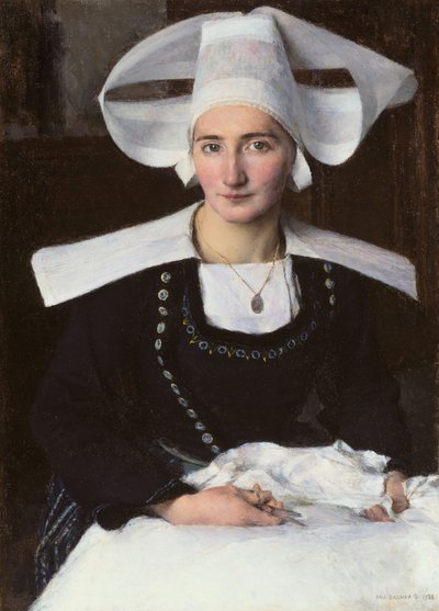 Žena z Bretaně od Pascal Adolphe Jean Dagnan Bouveret