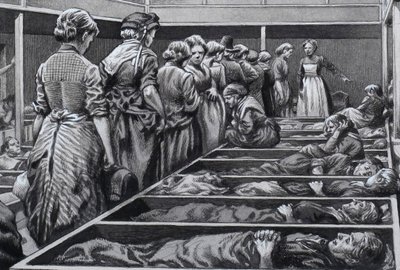 Londýnská mise pro ženy bez domova (kvaš na papíře) od Pat (1907 95) Nicolle