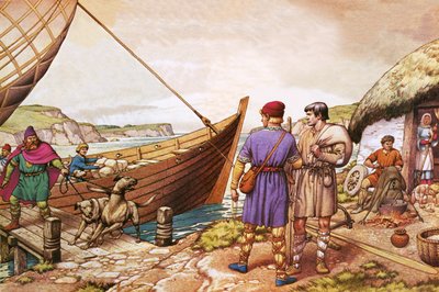 (St) Patrick erhält die Gelegenheit, Irland zu verlassen, wo er als Sklave gehalten wurde von Pat (1907-95) Nicolle