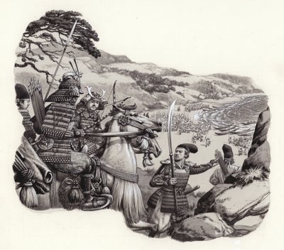 Mongolen überfallen Japan von Pat (1907-95) Nicolle