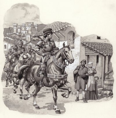 Sigismondo Malatesta, italský žoldnéř (kvaš na papíře) od Pat (1907 95) Nicolle
