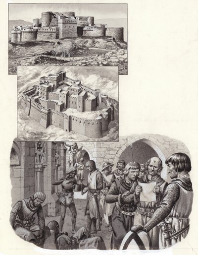 Die Festung Krak des Chevaliers von Pat (1907-95) Nicolle