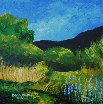 Blue Lupines, 2015 (akryl na plátně) od Patricia Brintle