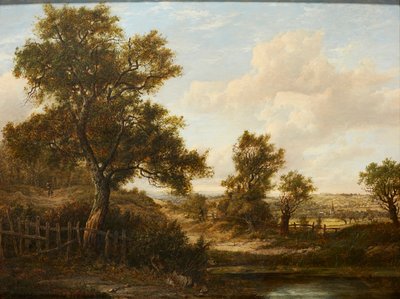 Postavy na zalesněné cestě (olej na panelu) od Patrick Nasmyth
