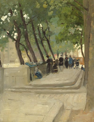 Knižní trh na levém břehu, Paříž, kolem roku 1900 od Patrick William Adam