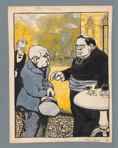 Karikatura římskokatolické církve Volná volba (název na objektu) od Patricq Kroon (signed by artist)