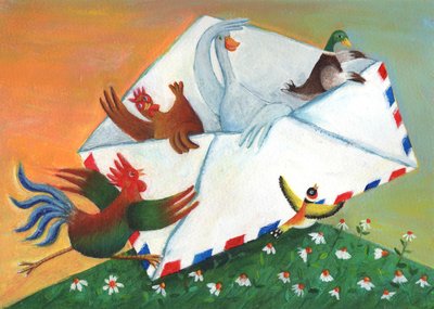 Křišťálový kohout, 2023 (akryl na papíře) od Patrizia La Porta