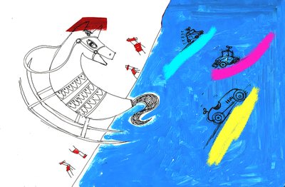 Hry, 2000 (smíšená technika na papíře) od Patrizia La Porta