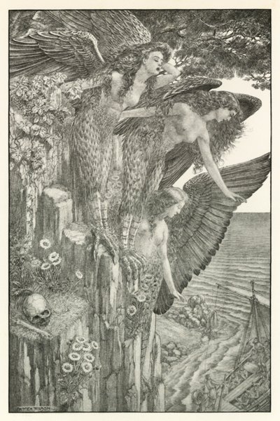 Ilustrace k Homérově Odyssei (litografie) od Patten (after) Wilson