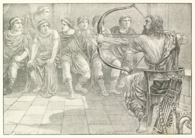 Ilustrace k Homérově Odyssei (litografie) od Patten (after) Wilson