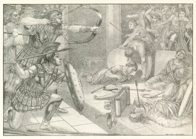 Ilustrace k Homérově Odyssei (litografie) od Patten (after) Wilson