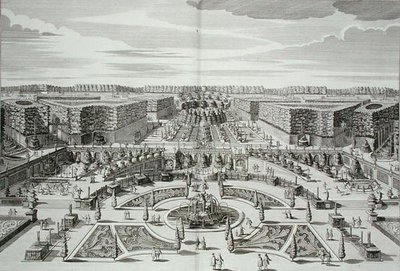 Velká kaskáda v Knížecím paláci a zahradách v Berlíně, rytina Karla Remsharda (1678-1735), vydáno asi 1711-16 (rytina) od Paul Decker