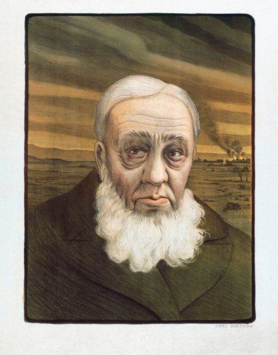 Portrét Paula Krugera (1825-1904) (rytina) od Paul (after) Berthon