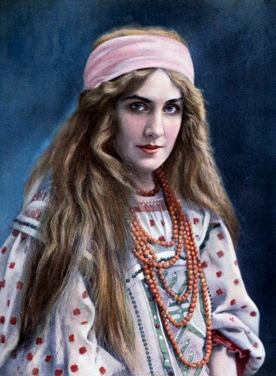 Marguerite Carre (1880-1947) Snegourotchkan roolissa Nikolai Rimski-Korsakovin (1844-1908) elokuvassa Snow Maiden od Paul (after) Nadar