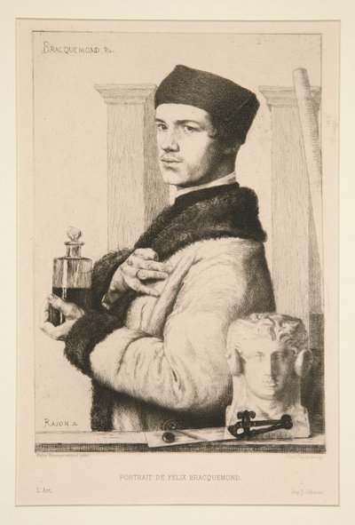 Portrét Felixe Bracquemonda od Paul Adolphe Rajon