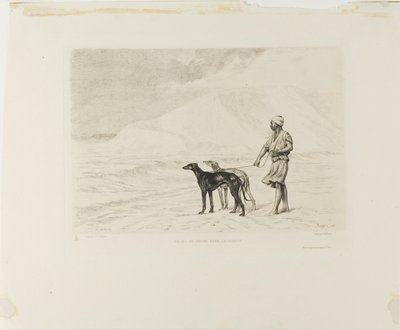 Štafeta psů v poušti od Paul Adolphe Rajon