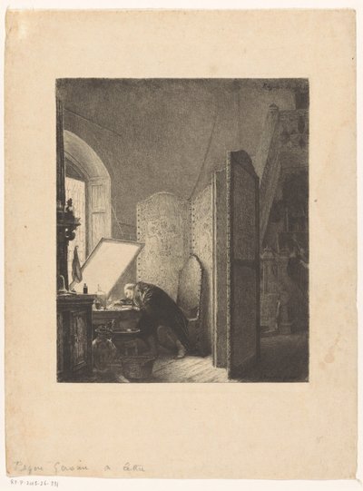 Rembrandt lept ve svém ateliéru Rembrandt dance son studio od Paul Adolphe Rajon