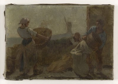 Historie pšenice: Le Criblage: Skica pro školu v ulici Dombasle od Paul Albert Baudouin