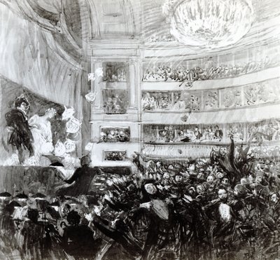 Bitva u Hernani u Comedie Francaise 25. února 1830, 1909 od Paul Albert Besnard