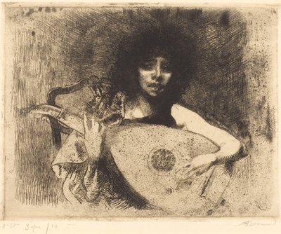 Lute Player, 1922. od Paul Albert Besnard