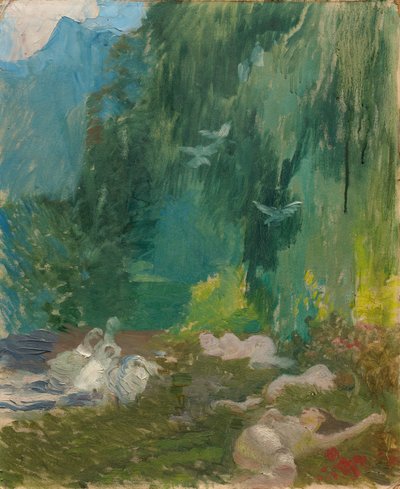Siesta, asi 1890-1920 (olej na desce) od Paul Albert Besnard