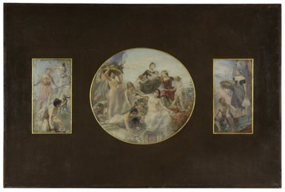 Skica jídelny pařížského Hôtel de Ville: La Chasse. L