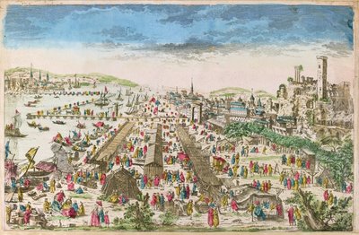 Veletrh Beaucaire a výhled na Tarascon od Paul André Basset