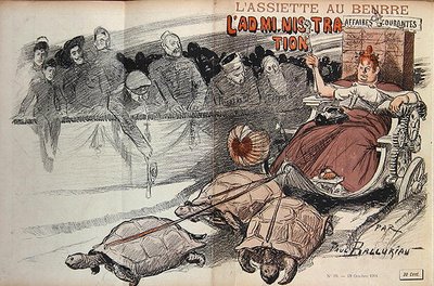 Karikatura francouzské správy, z „L